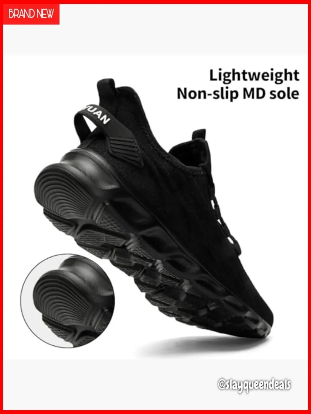Lightweight Mesh Athletic Shoes with Memory Foam, Non-Slip Sole